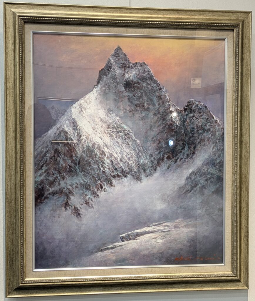 御嶽山.水彩画 額装済み 夕暮れ迫る御嶽山（九蔵峠より） | 山の絵 